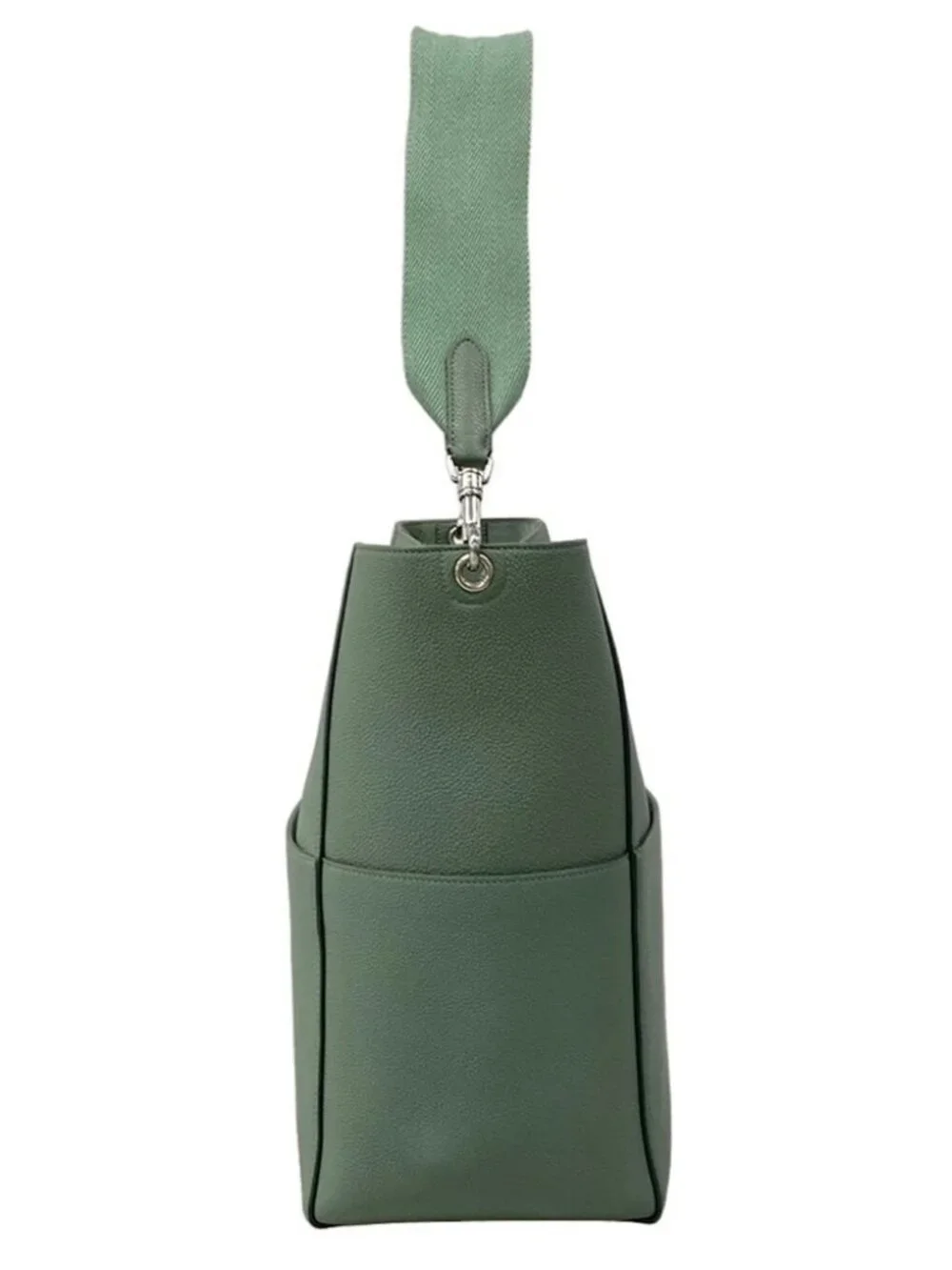 CELINE Sangle Medium 189593AH.29CN Celadon Grained Calfskin Shoulder Bag